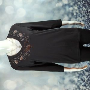 Morning Sun sz M Football themed Cotton Blend Top with Football Bling